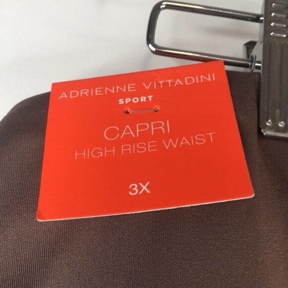Adrienne Vittadini Sport High Rise Waist Capri Brown Leggings 3X NWT - Picture 6 of 7